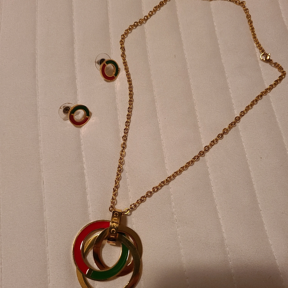 Goldstone necklace an earring set